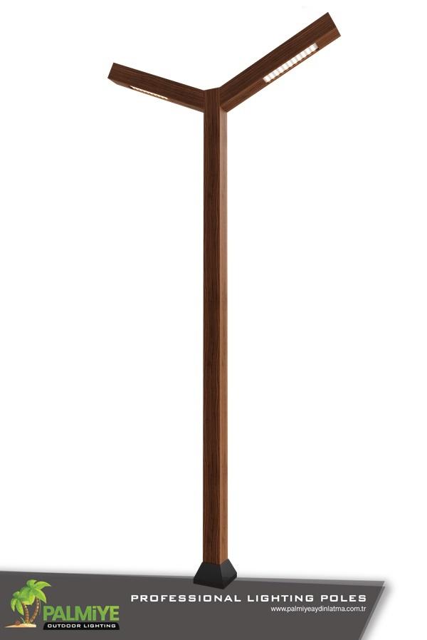 ahşap görünümlü aydınlatma direkleri wood-bardi