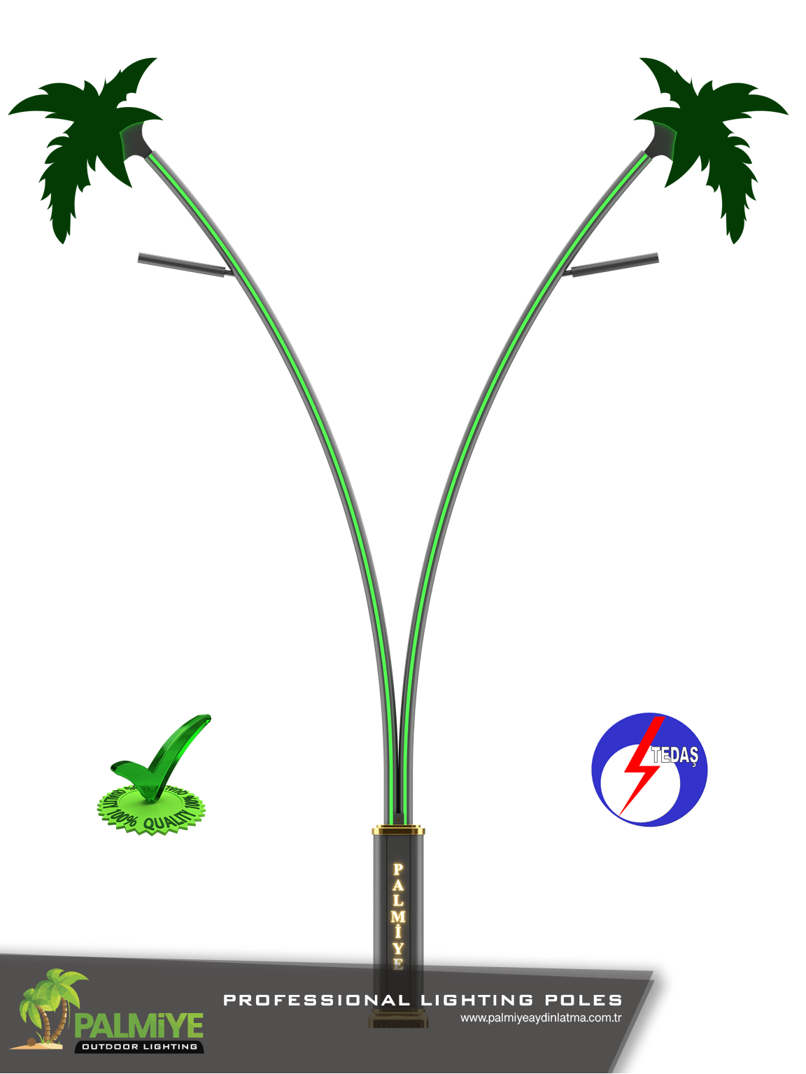 Tedaş onayli-PALMIYE-V2-aluminyum-aydinlatma-direkleri