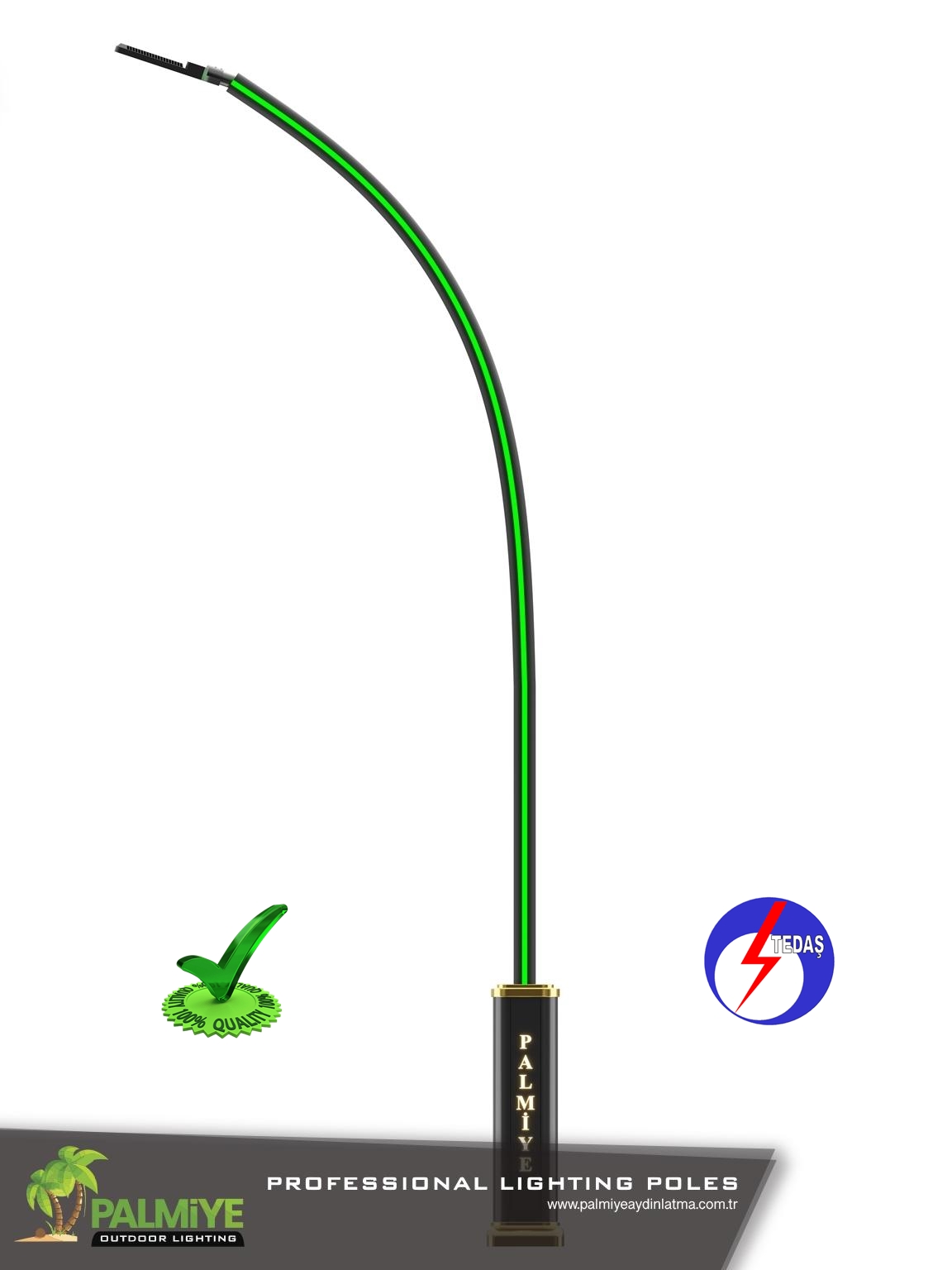 tedaş onaylı-Aluminyum-Aydinlatma-Direkleri-reggina-green