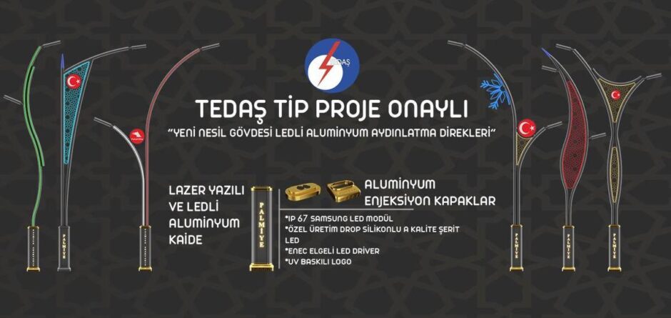 Düz Model Alüminyum Aydınlatma Direği