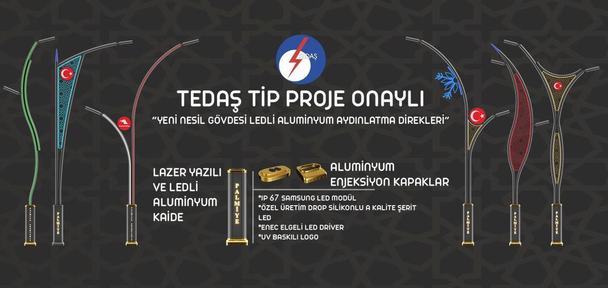 Düz Model Alüminyum Aydınlatma Direği