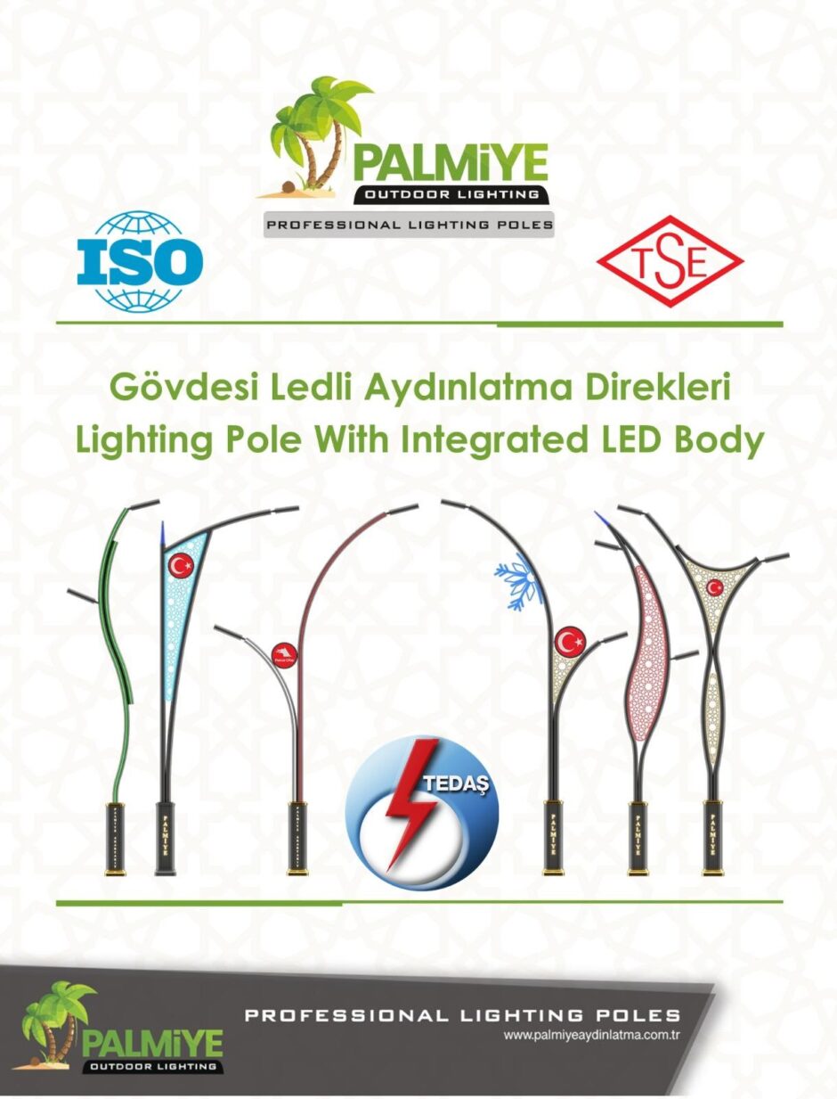 TEDAŞ onaylı LED'li alüminyum aydınlatma direği
